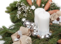 Christmas wreath on white
